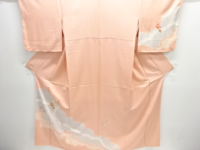 絞り道長取りに御所車・花模様刺繍訪問着